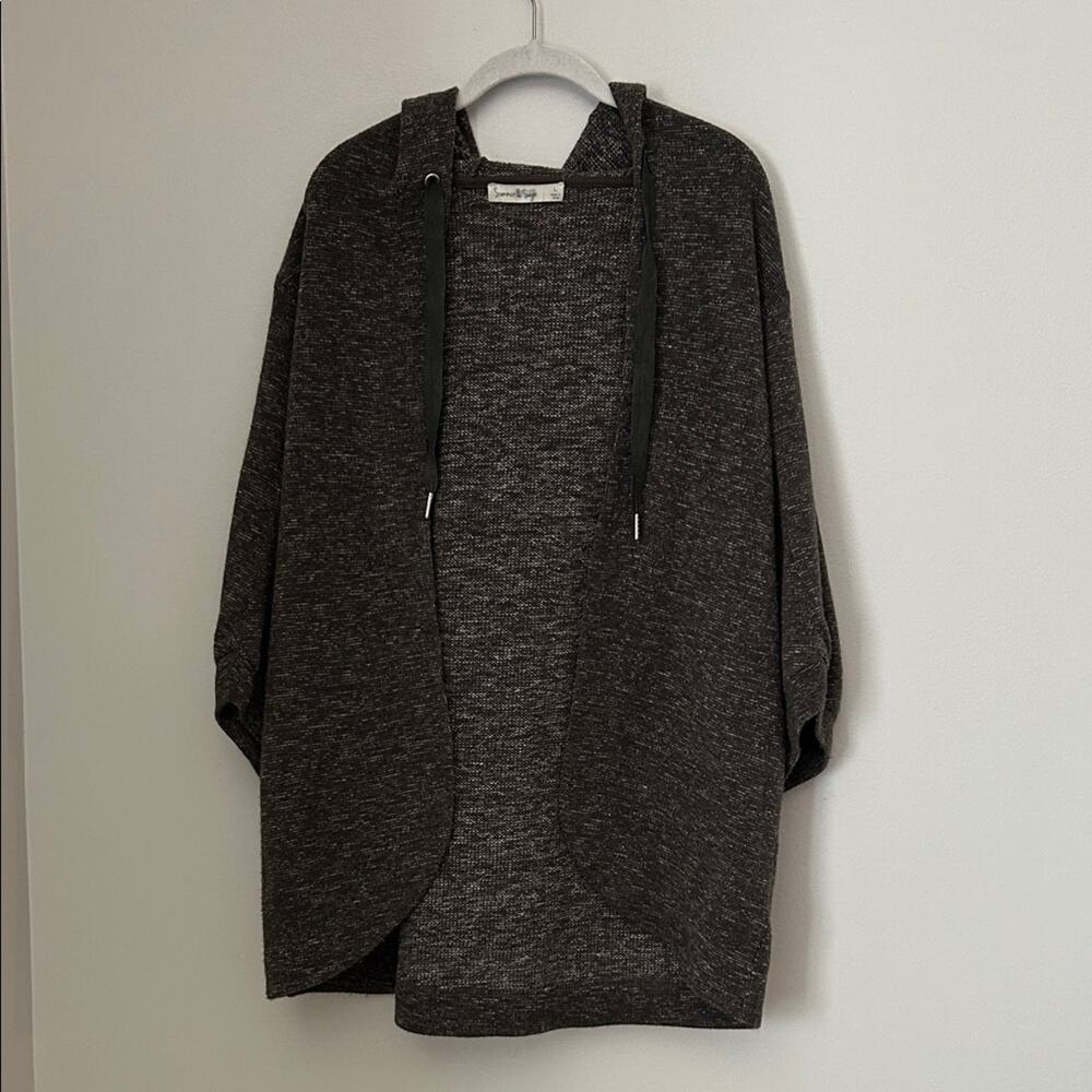 Summer & Sage Cozy Brown Hooded Cardigan